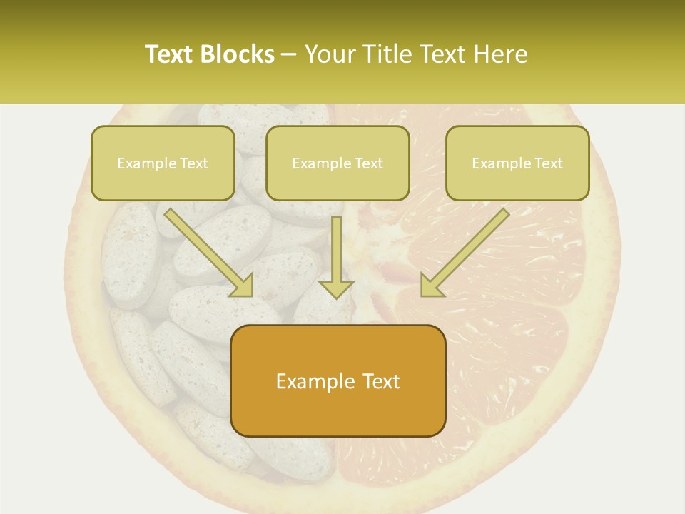 A Picture Of An Orange And Almonds On A White Background PowerPoint Template
