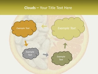A Picture Of An Orange And Almonds On A White Background PowerPoint Template
