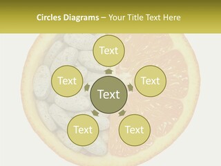 A Picture Of An Orange And Almonds On A White Background PowerPoint Template