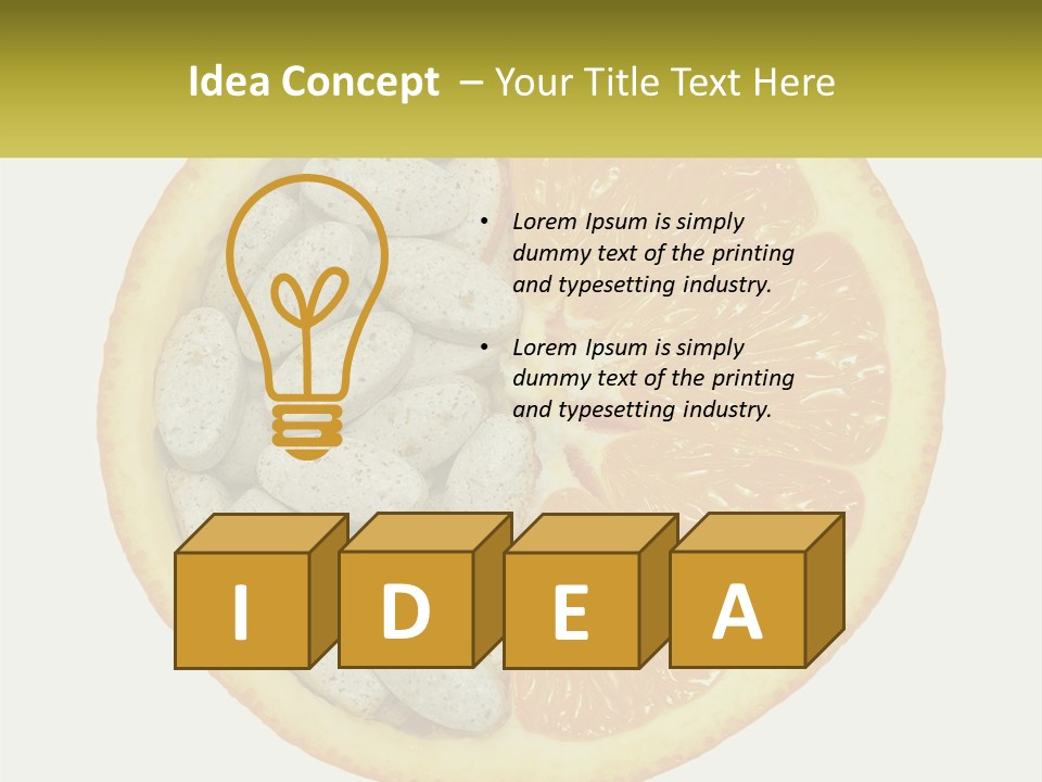 A Picture Of An Orange And Almonds On A White Background PowerPoint Template