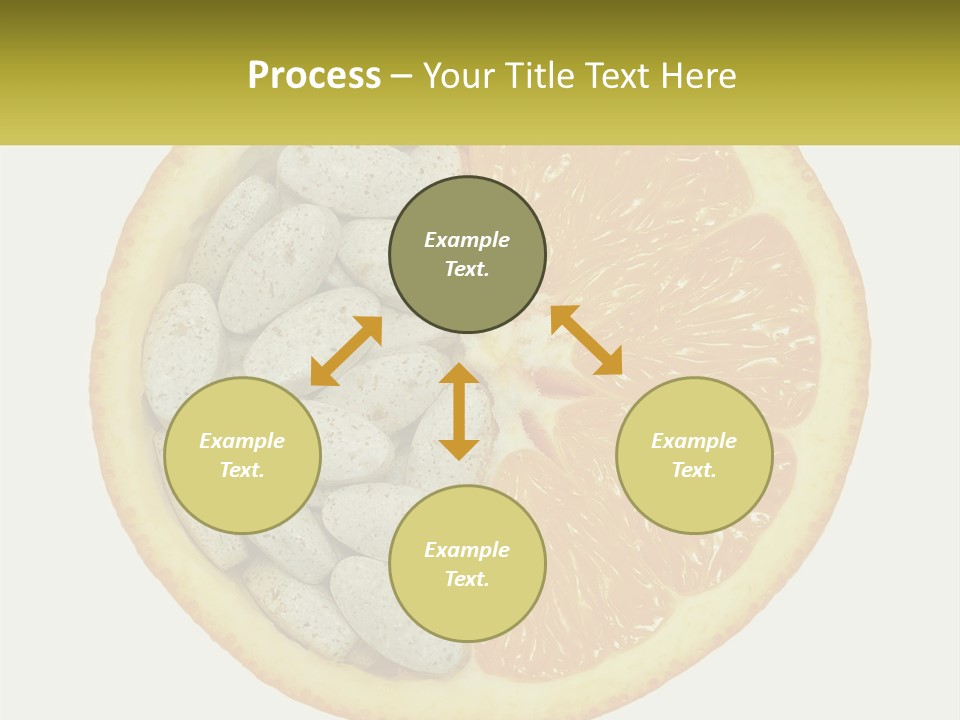 A Picture Of An Orange And Almonds On A White Background PowerPoint Template