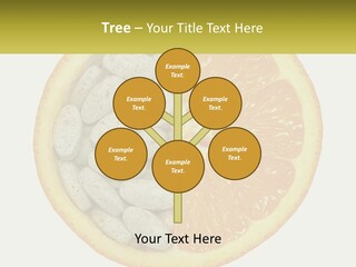 A Picture Of An Orange And Almonds On A White Background PowerPoint Template