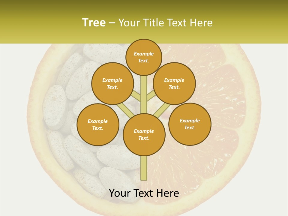 A Picture Of An Orange And Almonds On A White Background PowerPoint Template