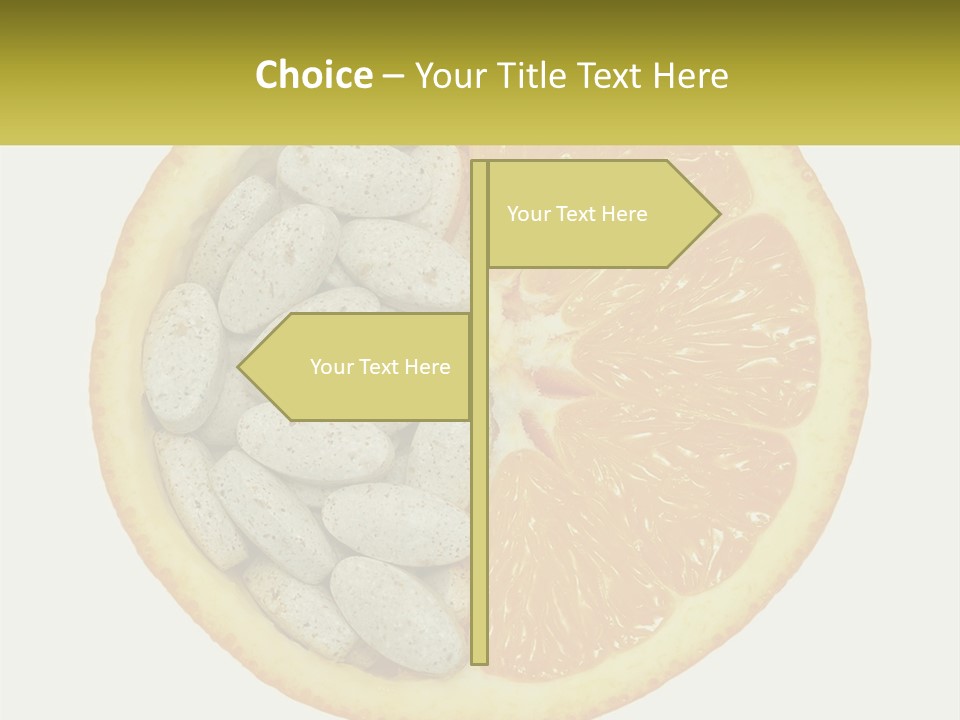 A Picture Of An Orange And Almonds On A White Background PowerPoint Template