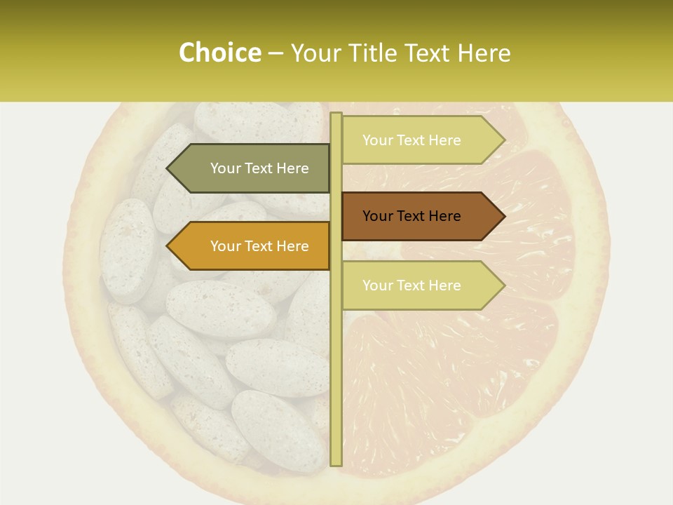 A Picture Of An Orange And Almonds On A White Background PowerPoint Template