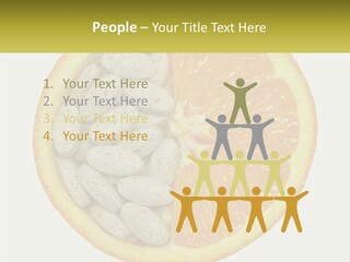 A Picture Of An Orange And Almonds On A White Background PowerPoint Template