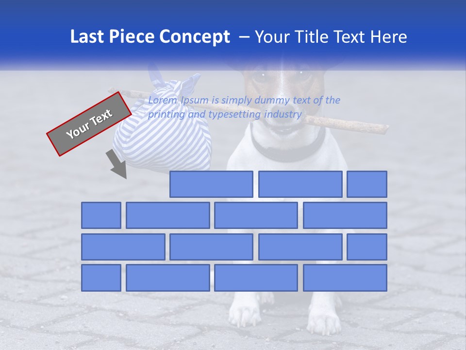 A Brown And White Dog Holding A Stick In Its Mouth PowerPoint Template