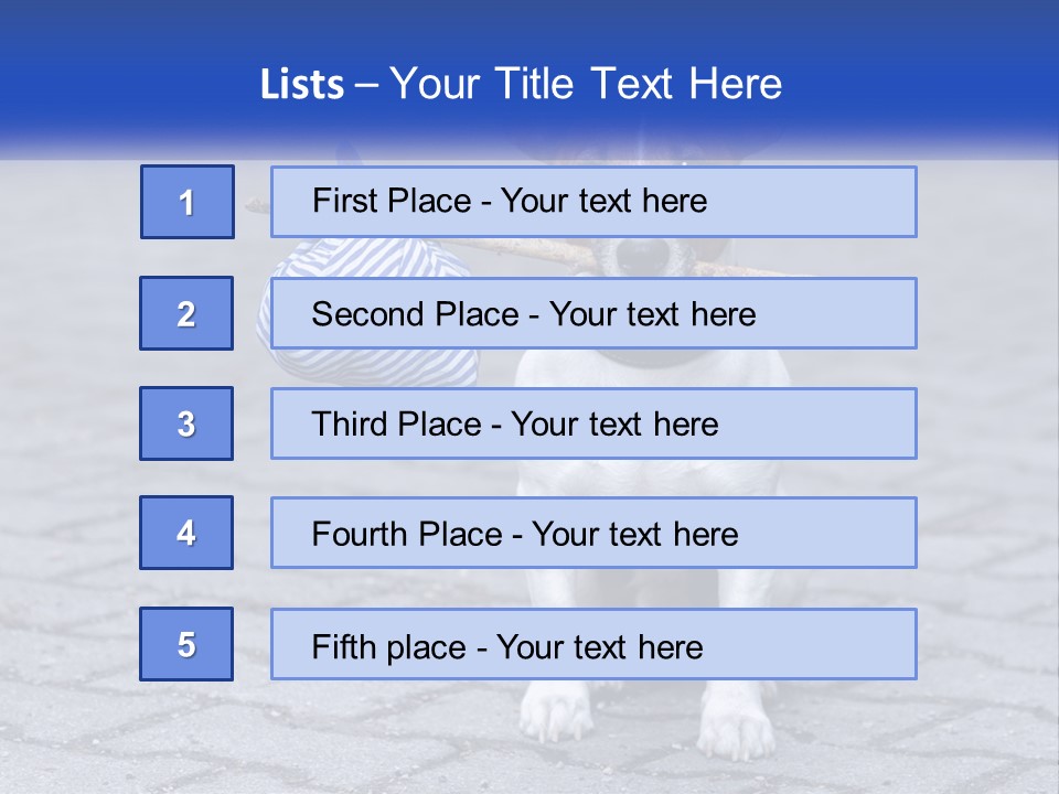 A Brown And White Dog Holding A Stick In Its Mouth PowerPoint Template