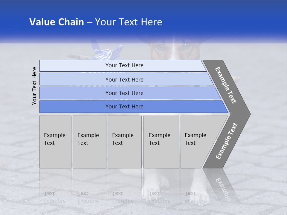 A Brown And White Dog Holding A Stick In Its Mouth PowerPoint Template