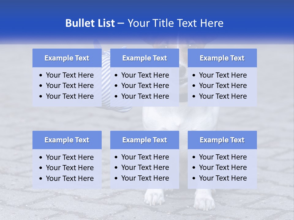 A Brown And White Dog Holding A Stick In Its Mouth PowerPoint Template