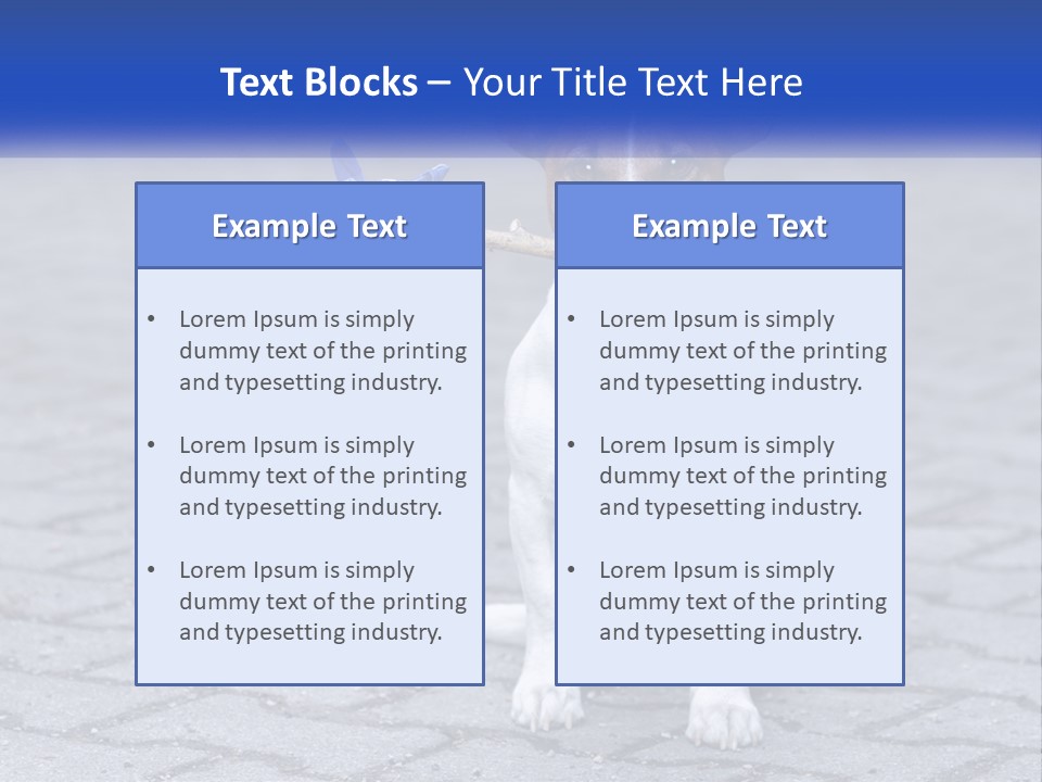 A Brown And White Dog Holding A Stick In Its Mouth PowerPoint Template