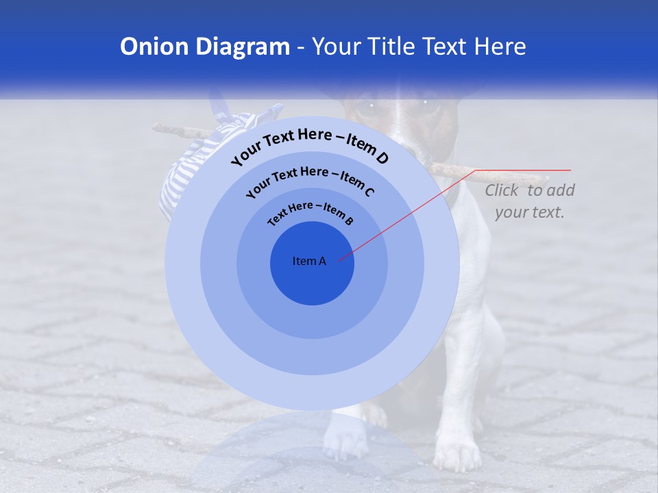 A Brown And White Dog Holding A Stick In Its Mouth PowerPoint Template