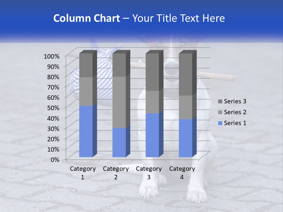 A Brown And White Dog Holding A Stick In Its Mouth PowerPoint Template