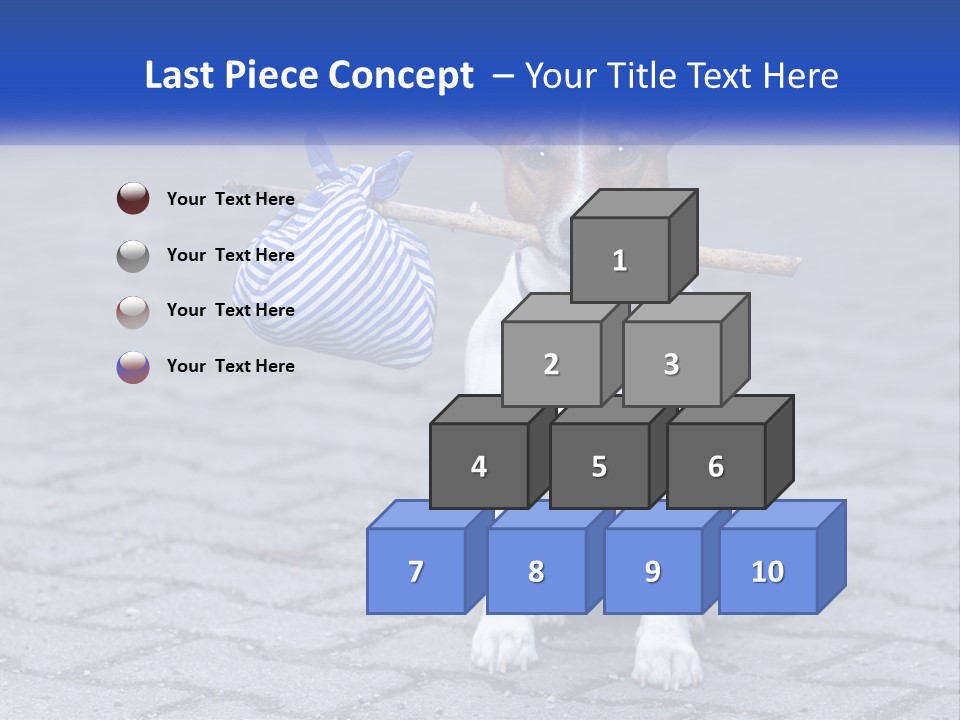 A Brown And White Dog Holding A Stick In Its Mouth PowerPoint Template