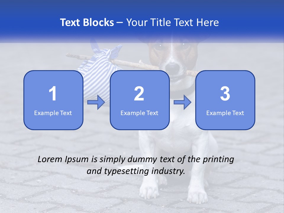 A Brown And White Dog Holding A Stick In Its Mouth PowerPoint Template