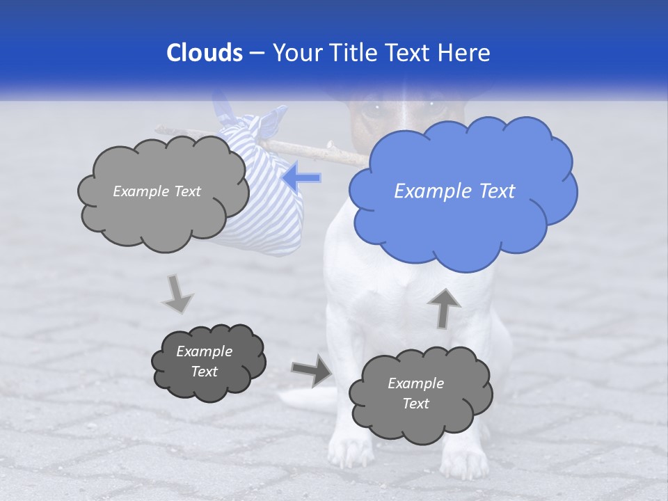 A Brown And White Dog Holding A Stick In Its Mouth PowerPoint Template