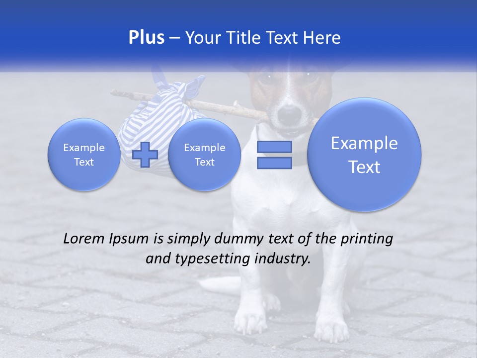A Brown And White Dog Holding A Stick In Its Mouth PowerPoint Template