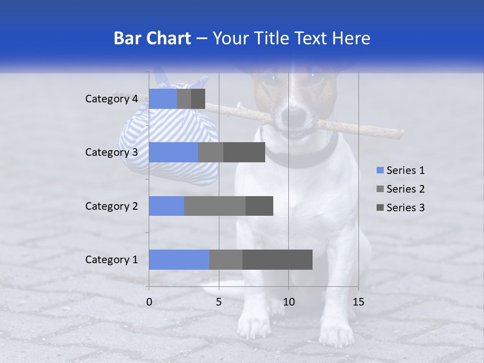 A Brown And White Dog Holding A Stick In Its Mouth PowerPoint Template