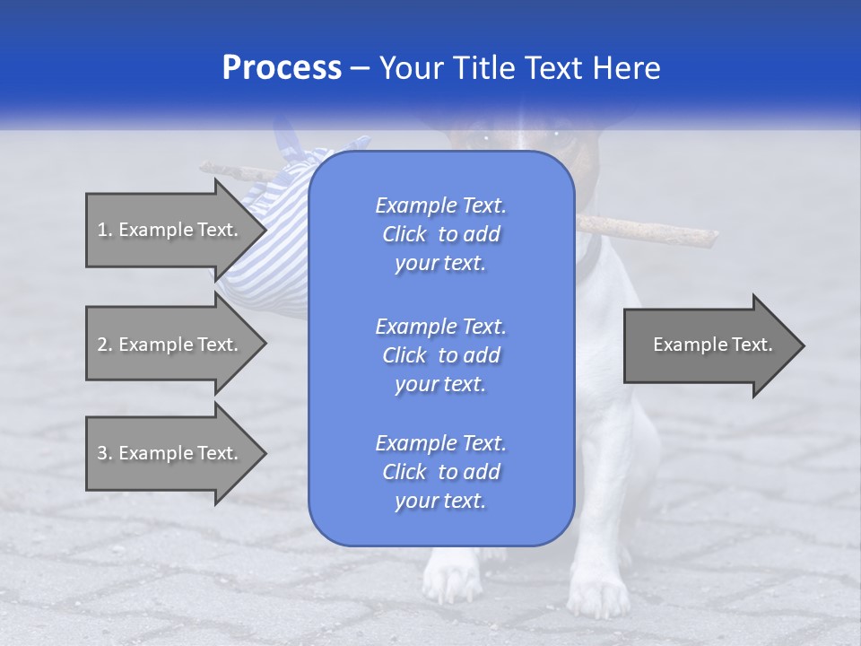 A Brown And White Dog Holding A Stick In Its Mouth PowerPoint Template