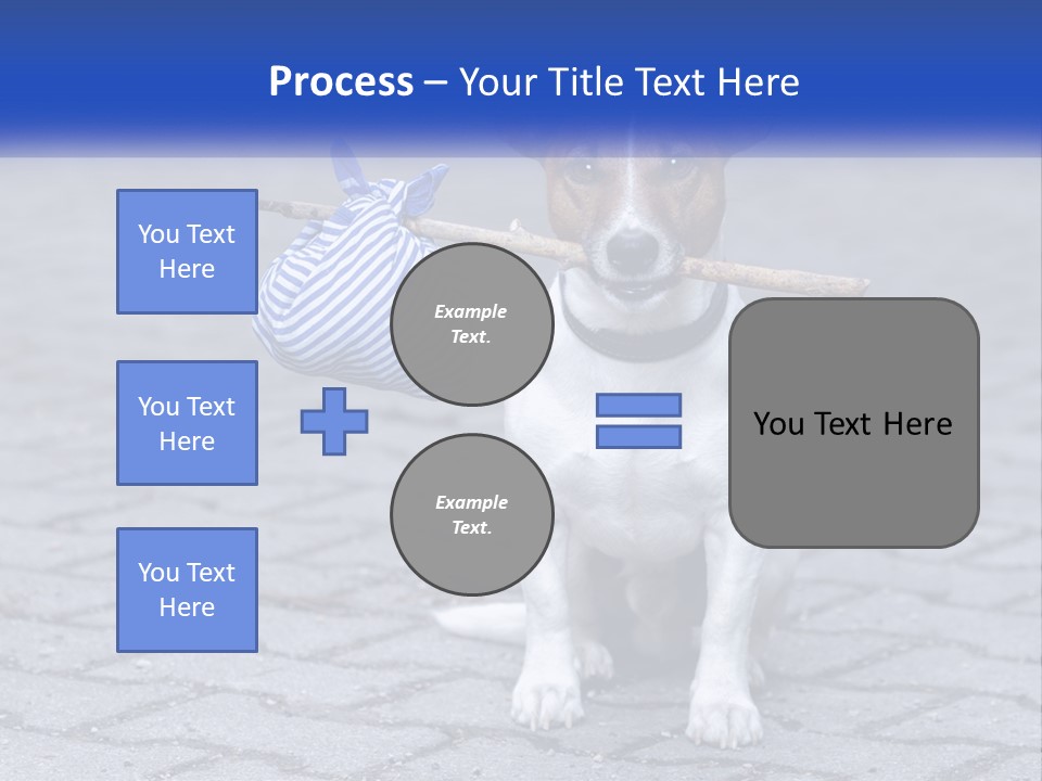 A Brown And White Dog Holding A Stick In Its Mouth PowerPoint Template