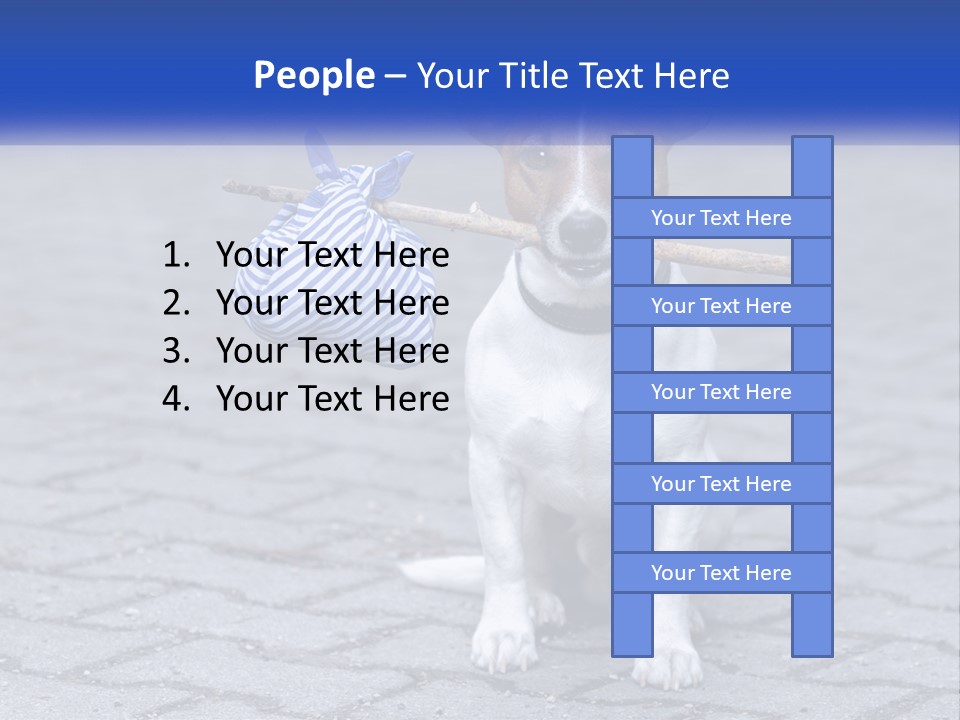 A Brown And White Dog Holding A Stick In Its Mouth PowerPoint Template