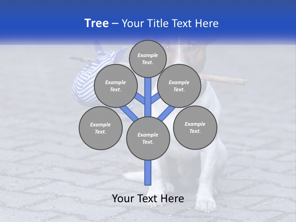 A Brown And White Dog Holding A Stick In Its Mouth PowerPoint Template