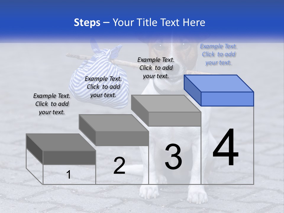 A Brown And White Dog Holding A Stick In Its Mouth PowerPoint Template