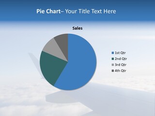 The Wing Of An Airplane Flying Above The Clouds PowerPoint Template