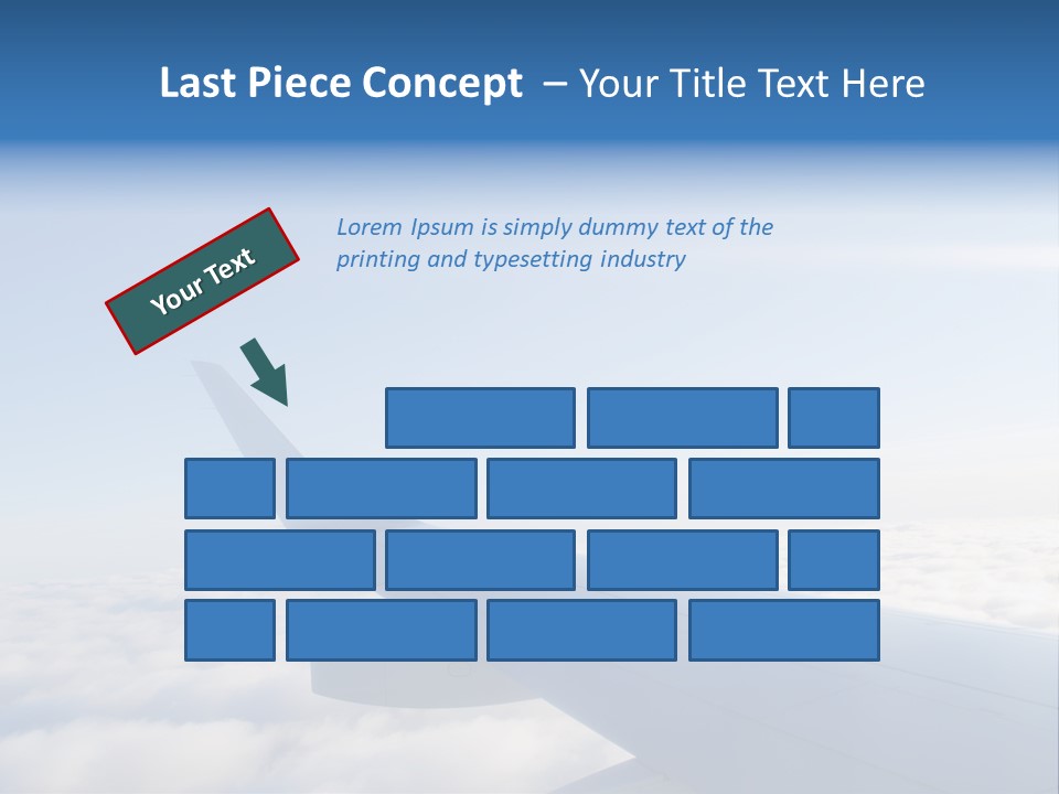 The Wing Of An Airplane Flying Above The Clouds PowerPoint Template