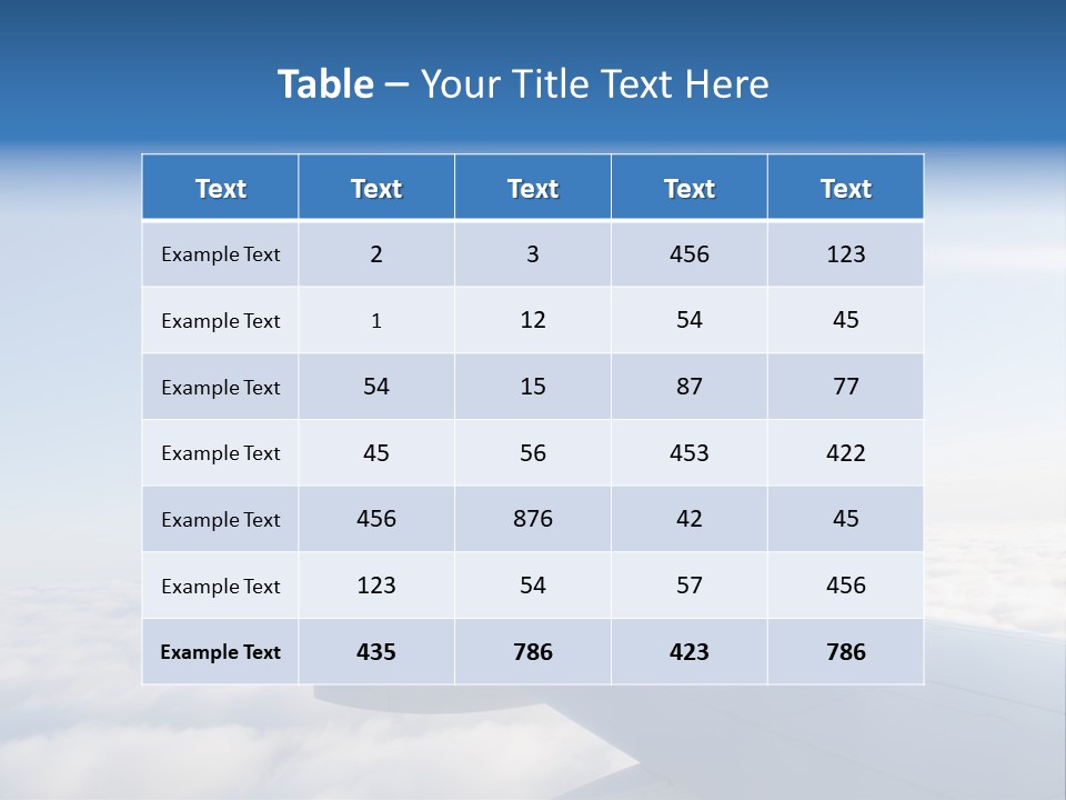 The Wing Of An Airplane Flying Above The Clouds PowerPoint Template