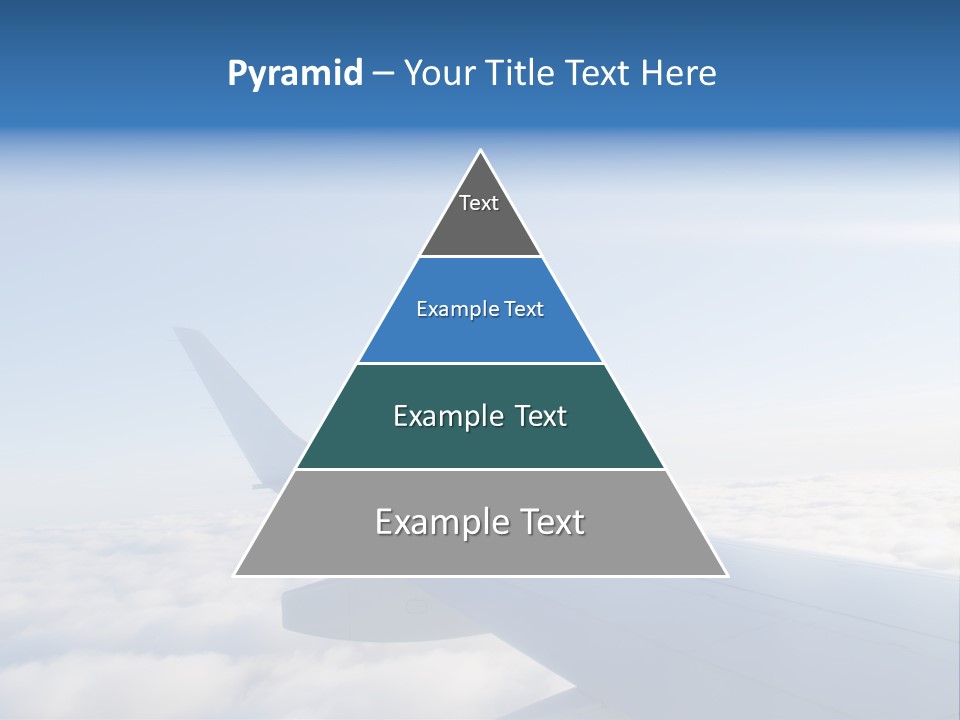 The Wing Of An Airplane Flying Above The Clouds PowerPoint Template