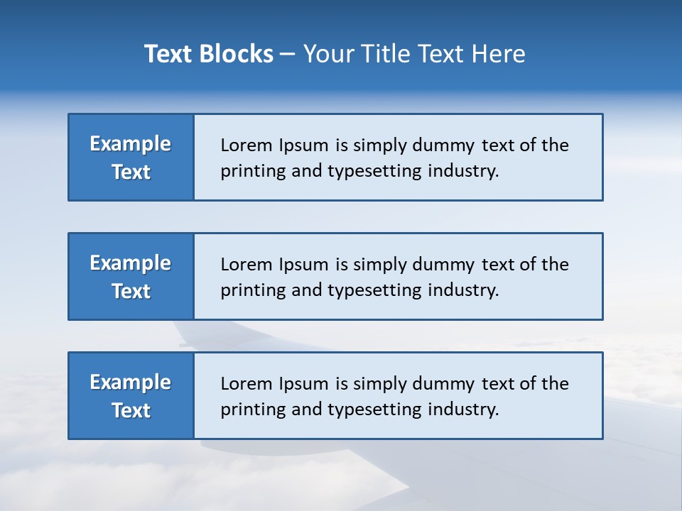 The Wing Of An Airplane Flying Above The Clouds PowerPoint Template