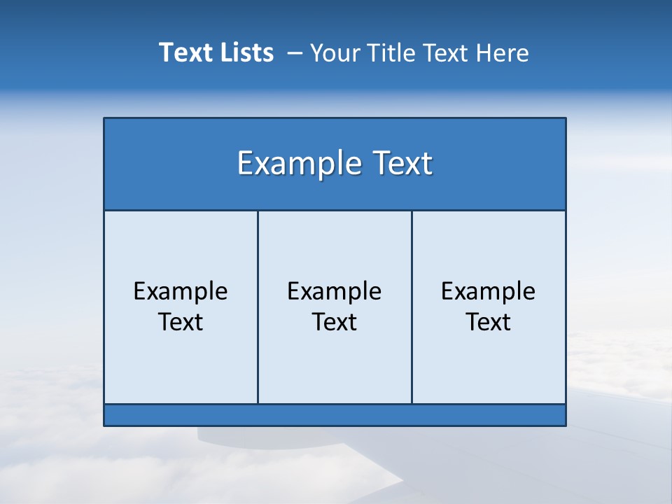 The Wing Of An Airplane Flying Above The Clouds PowerPoint Template