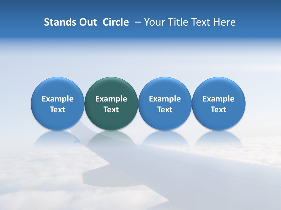 The Wing Of An Airplane Flying Above The Clouds PowerPoint Template
