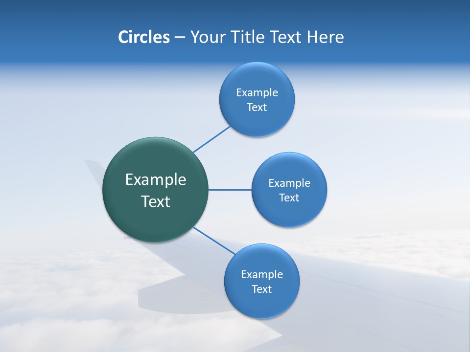The Wing Of An Airplane Flying Above The Clouds PowerPoint Template