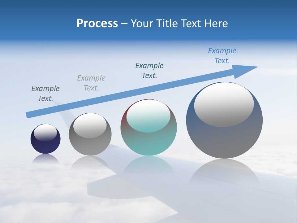 The Wing Of An Airplane Flying Above The Clouds PowerPoint Template