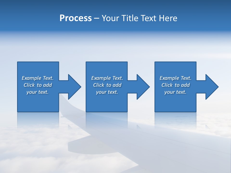 The Wing Of An Airplane Flying Above The Clouds PowerPoint Template