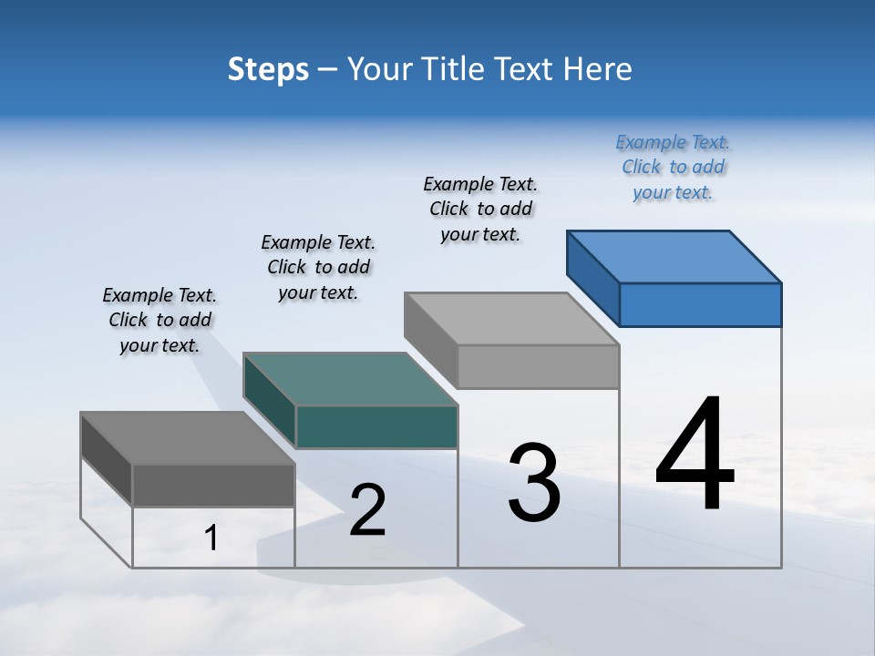 The Wing Of An Airplane Flying Above The Clouds PowerPoint Template