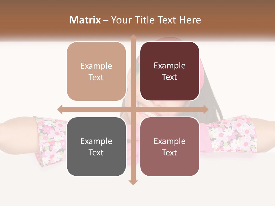 A Woman With Pink Gloves Is Smiling For The Camera PowerPoint Template