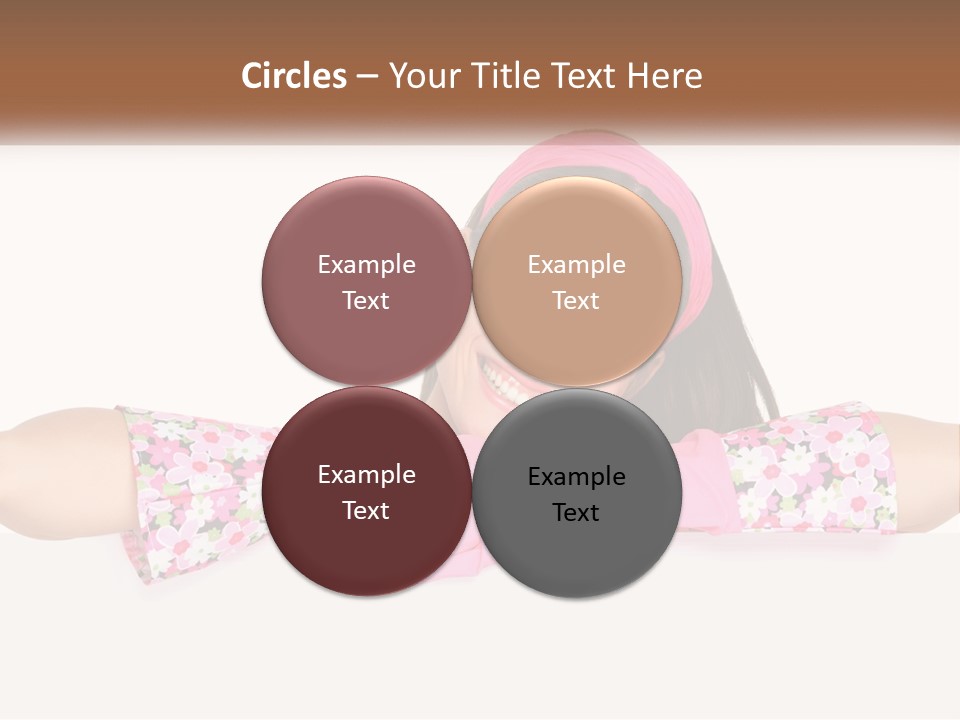 A Woman With Pink Gloves Is Smiling For The Camera PowerPoint Template