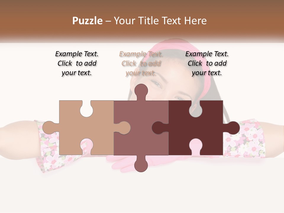 A Woman With Pink Gloves Is Smiling For The Camera PowerPoint Template