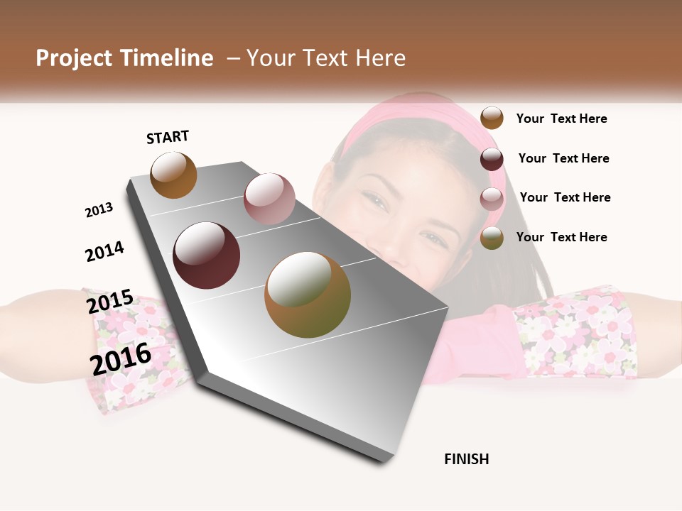 A Woman With Pink Gloves Is Smiling For The Camera PowerPoint Template