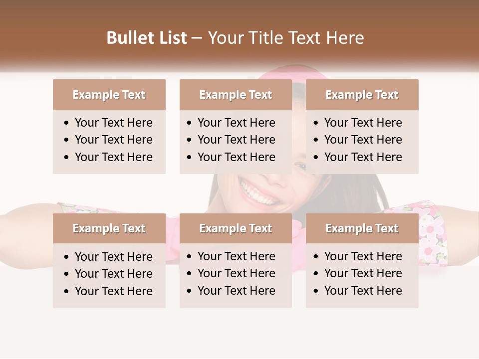 A Woman With Pink Gloves Is Smiling For The Camera PowerPoint Template