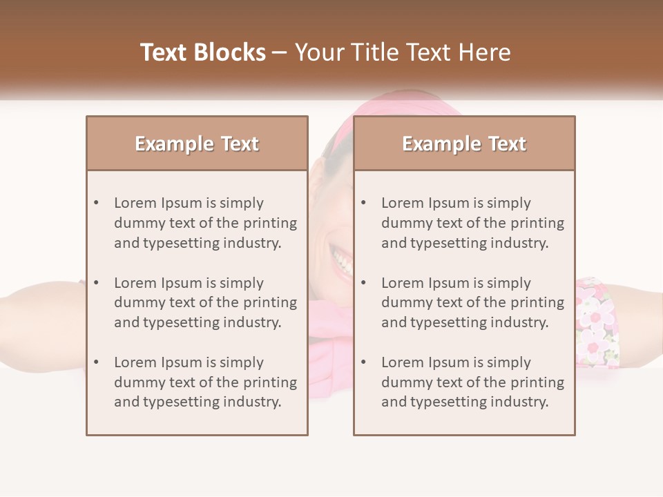 A Woman With Pink Gloves Is Smiling For The Camera PowerPoint Template