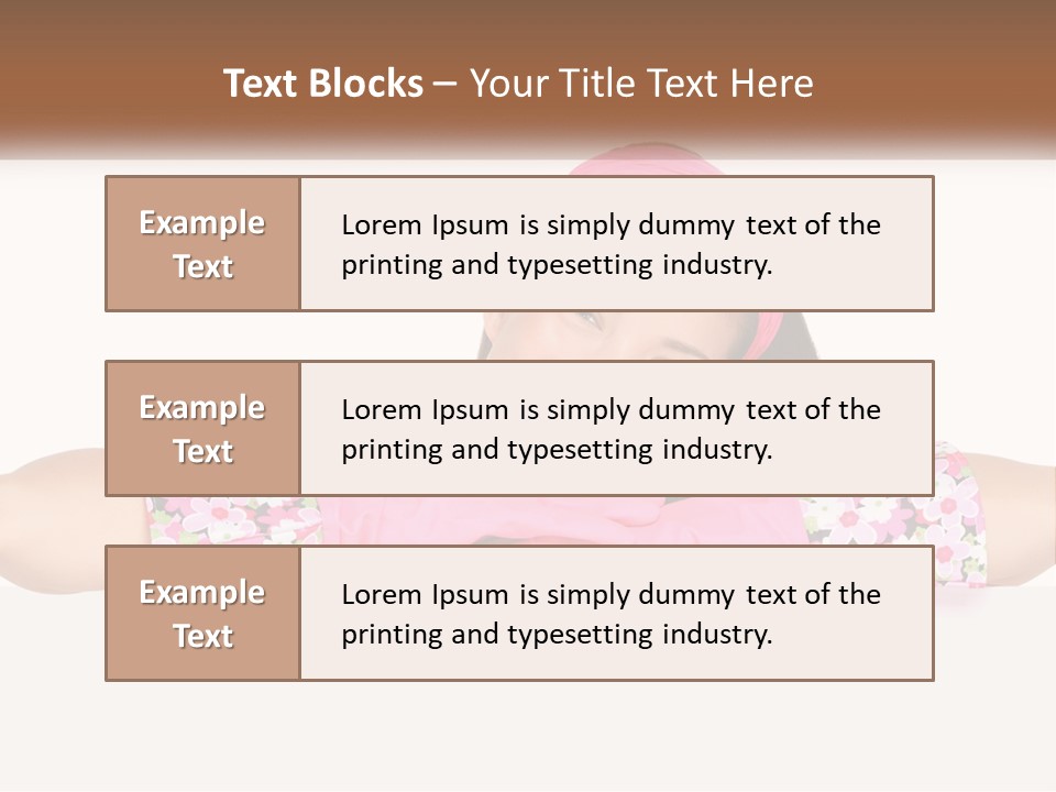 A Woman With Pink Gloves Is Smiling For The Camera PowerPoint Template