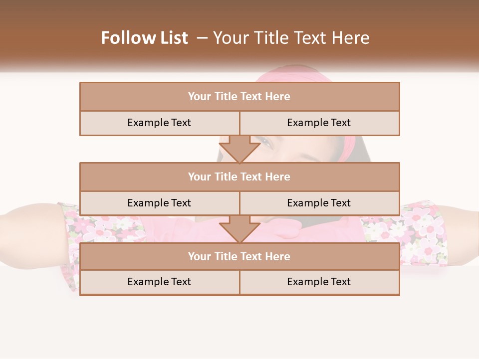 A Woman With Pink Gloves Is Smiling For The Camera PowerPoint Template