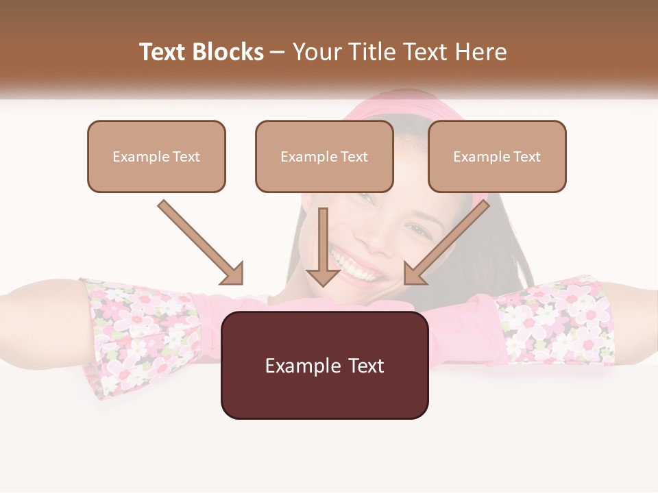 A Woman With Pink Gloves Is Smiling For The Camera PowerPoint Template