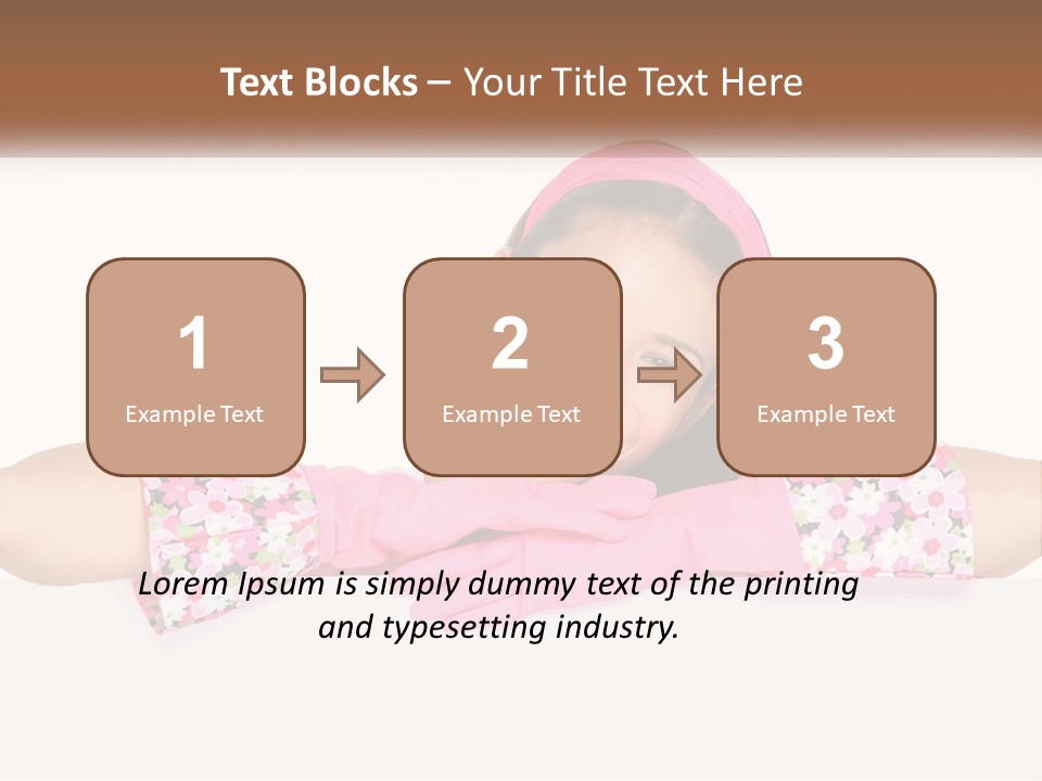 A Woman With Pink Gloves Is Smiling For The Camera PowerPoint Template