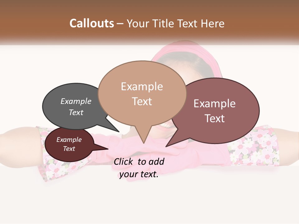 A Woman With Pink Gloves Is Smiling For The Camera PowerPoint Template