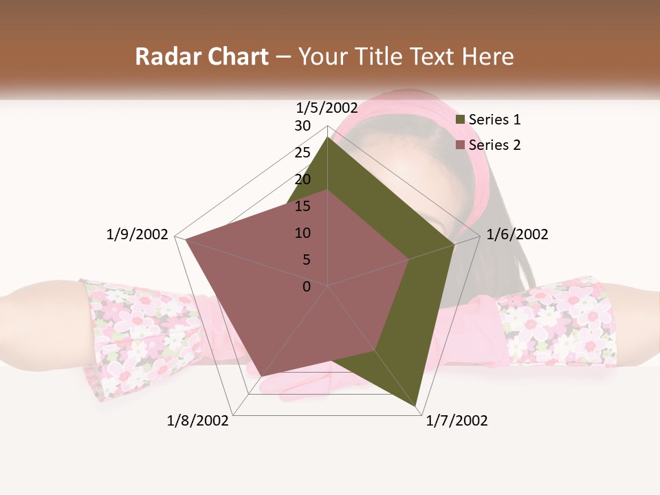 A Woman With Pink Gloves Is Smiling For The Camera PowerPoint Template